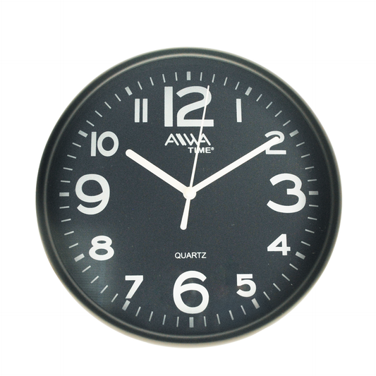 art. 007 - AIWA-TIME - Reloj de Pared Negro 18cm