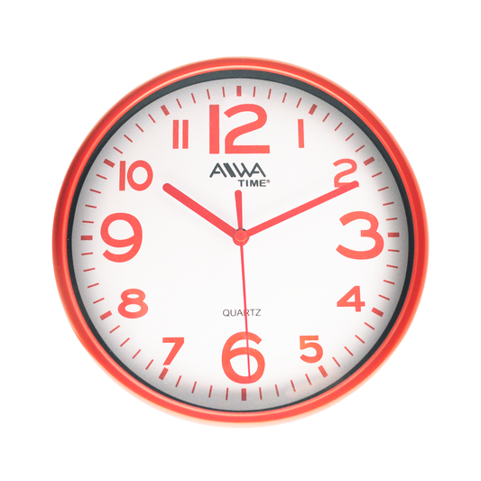 art. 007 - AIWA-TIME - Reloj de Pared Rojo 18cm