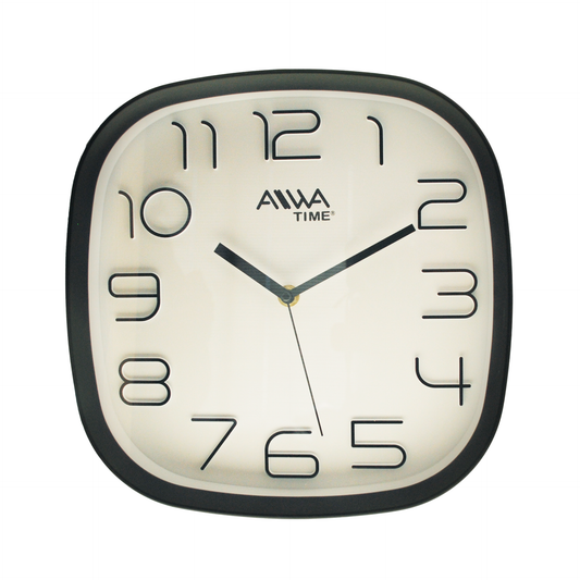 art. 008 - AIWA-TIME - Reloj de Pared Negro 30cm