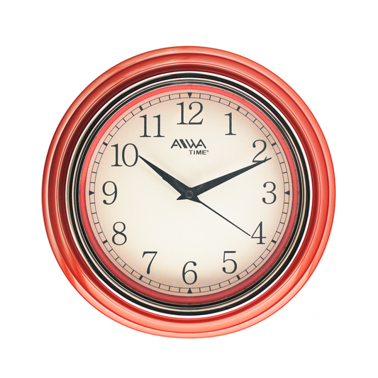 art. 009 - AIWA-TIME - Reloj de Pared Rojo 18cm