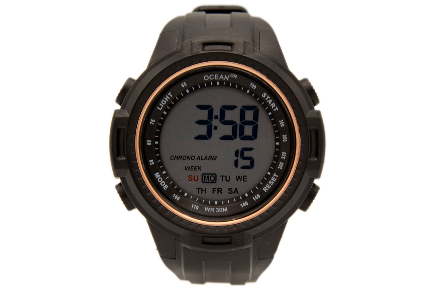art. 1190 026CB - OCEAN DR - Reloj Digital Crono Alarma, Caballero, Sumergible 3 ATM