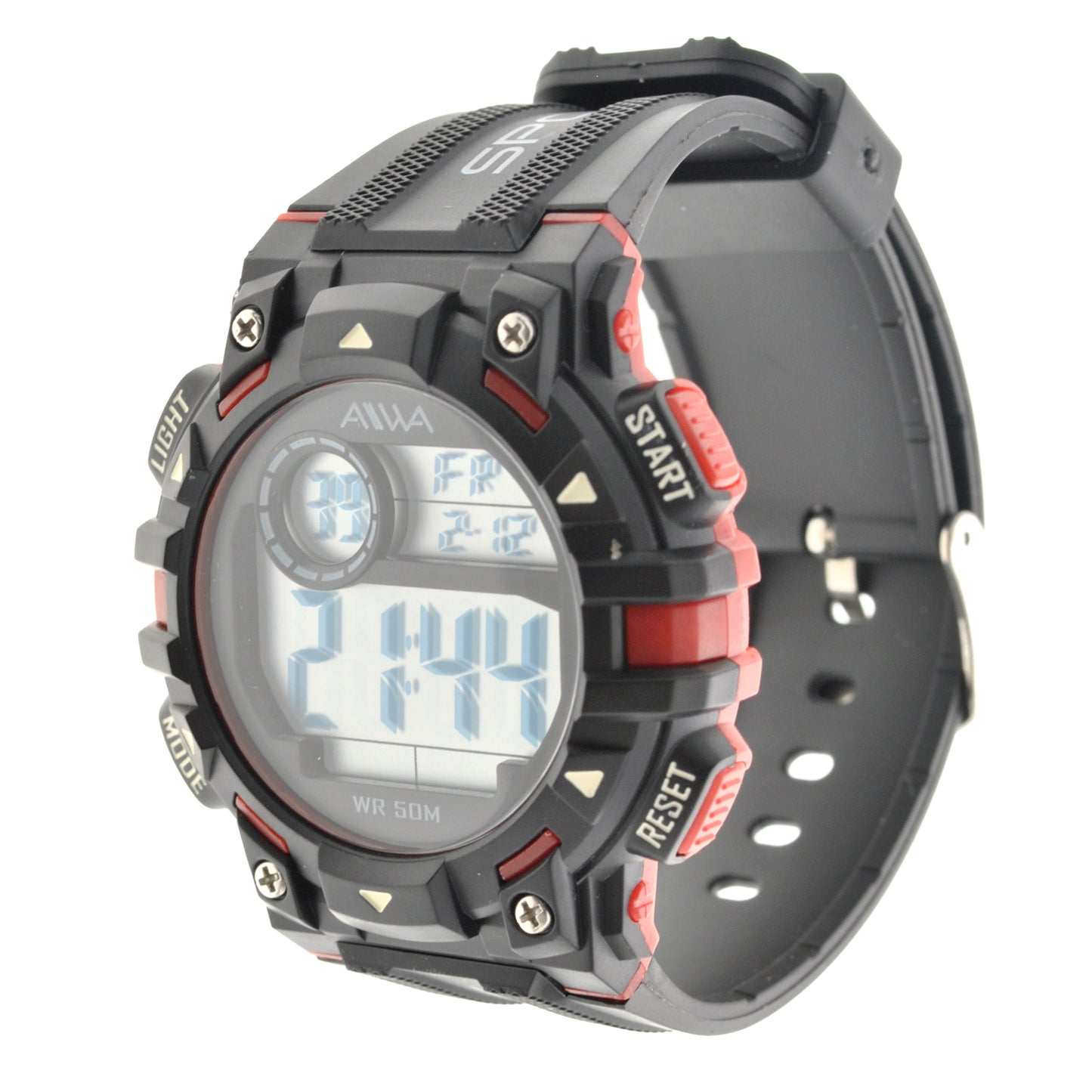 art. 10305 025RJ - AIWA Time - Reloj Digital Crono Alarma, Caballero, AIWA Time, Sumergible 5 ATM