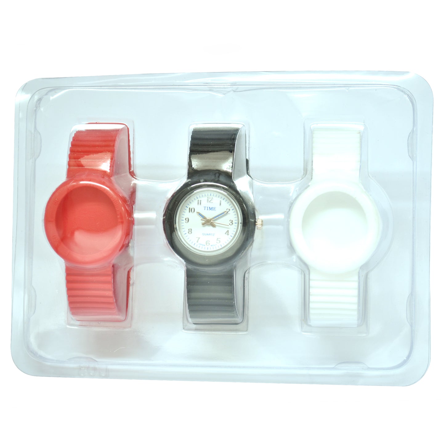 art. 1185 002NG - TIME - Reloj análogo, set de mallas plásticas intercambiables, Dama