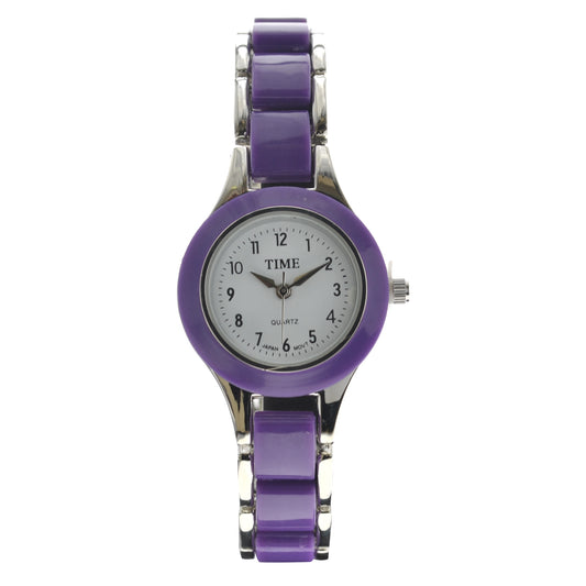 art. 1165 001VT - TIME - Reloj Analogo, Malla Metal, Bijou Esmaltado, Dama