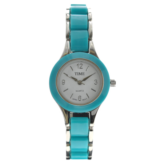 art. 1165 002TQ - TIME - Reloj Analogo, Malla Metal, Bijou Esmaltado, Dama
