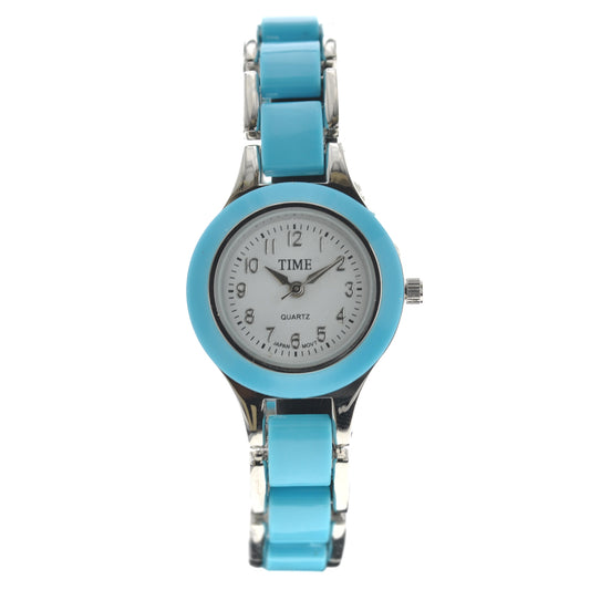 art. 1165 003CS - TIME - Reloj Analogo, Malla Metal, Bijou Esmaltado, Dama