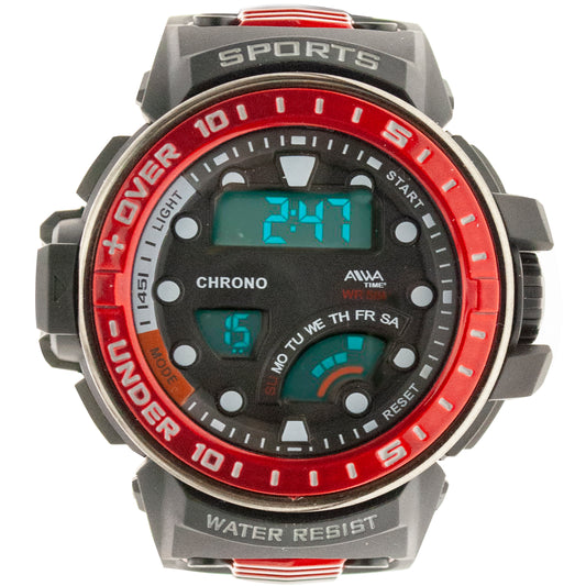 art. 10305 039NG - AIWA Time - Reloj Digital Crono Alarma, Caballero, AIWA Time, Sumergible 5 ATM