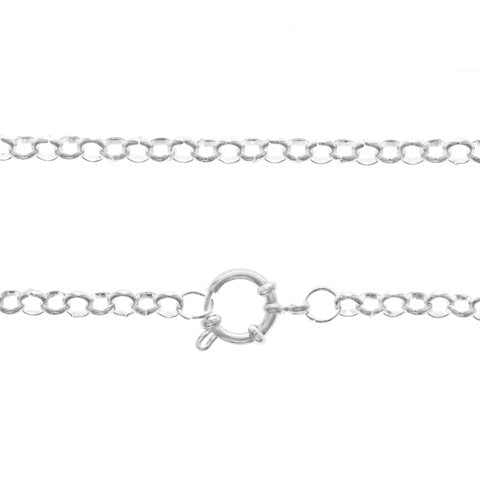 Cadena acero blanco Rolo con Cierre Marinero 4 mm, 45 cm D&K / 1100RO-12