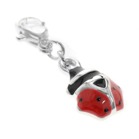 Dije acero blanco para pulsera vaquita de San Antonio con esmaltado 2.3 cm D&K / 1300AM-30