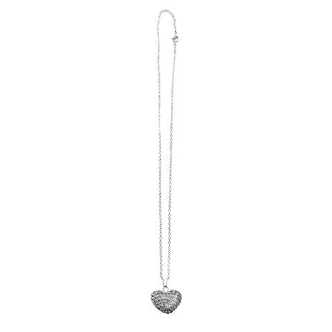 Conjunto de acero blanco cadena 40 cm con dije inflado Corazón D&K FERIA / 1400CD-14