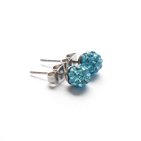 Aros Bola De Fuego Turquesa 6 Mm / 200BF-13