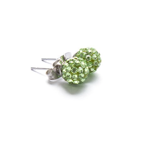 Aros Bola De Fuego Verde Jade 8 Mm / 200BF-36