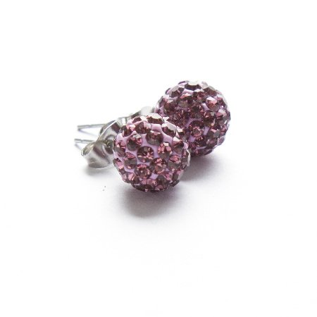 Aros Bola De Fuego Rosa Oscuro 10 Mm / 200BF-52