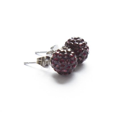 Aros Bola De Fuego Amatista 10 Mm / 200BF-53