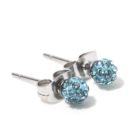 Aros Bolitas De Fuego 4 Mm Celeste / 200BF-73