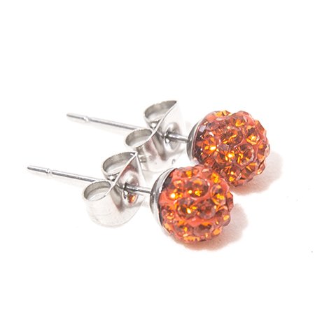 Aros Bolitas De Fuego 6 Mm Naranja / 200BF-85