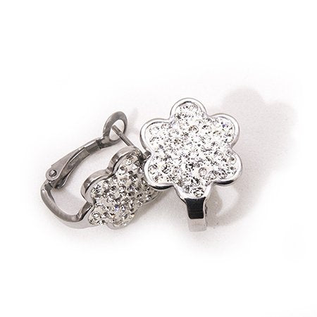 Aro de acero flor con cubic y cierre brisura D&K / 200BR-7