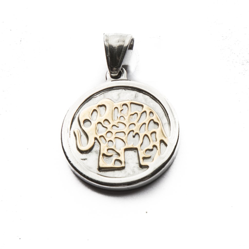 Dije Elefante Medalla Combinada Mediana / 500AM-17