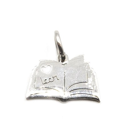 Dije de acero libro 2 cm con argolla incl. / 500GE-54