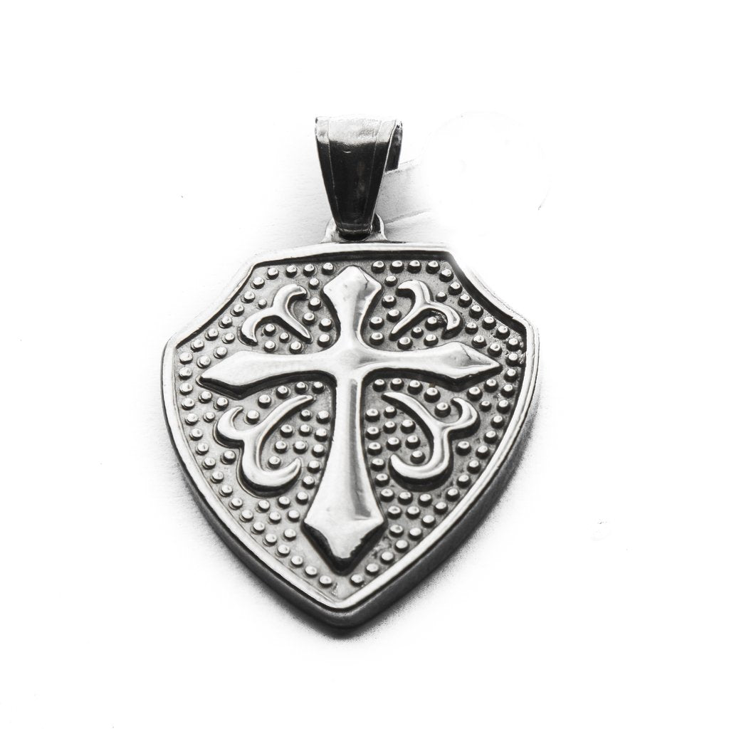 Dije Cruz Escudo Acero Grande / 500RE-76