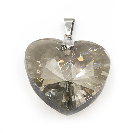 Dije piedra Corazón color humo 5,5 cm con argolla incluida D&K / 500TS-9