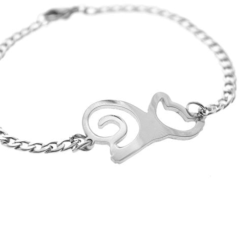 Pulsera acero economica con dije gato D&K / 600EC-44