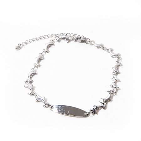 Pulsera acero identidad con eslabón de delfines D&K / 600ID-22