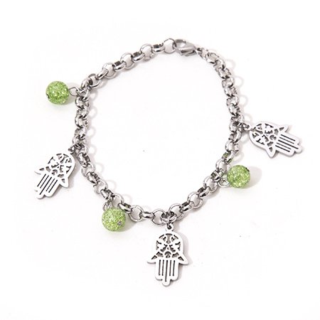 Pulsera acero con dije cruz esmaltado en negro 18 cm D&K / 600RE-149