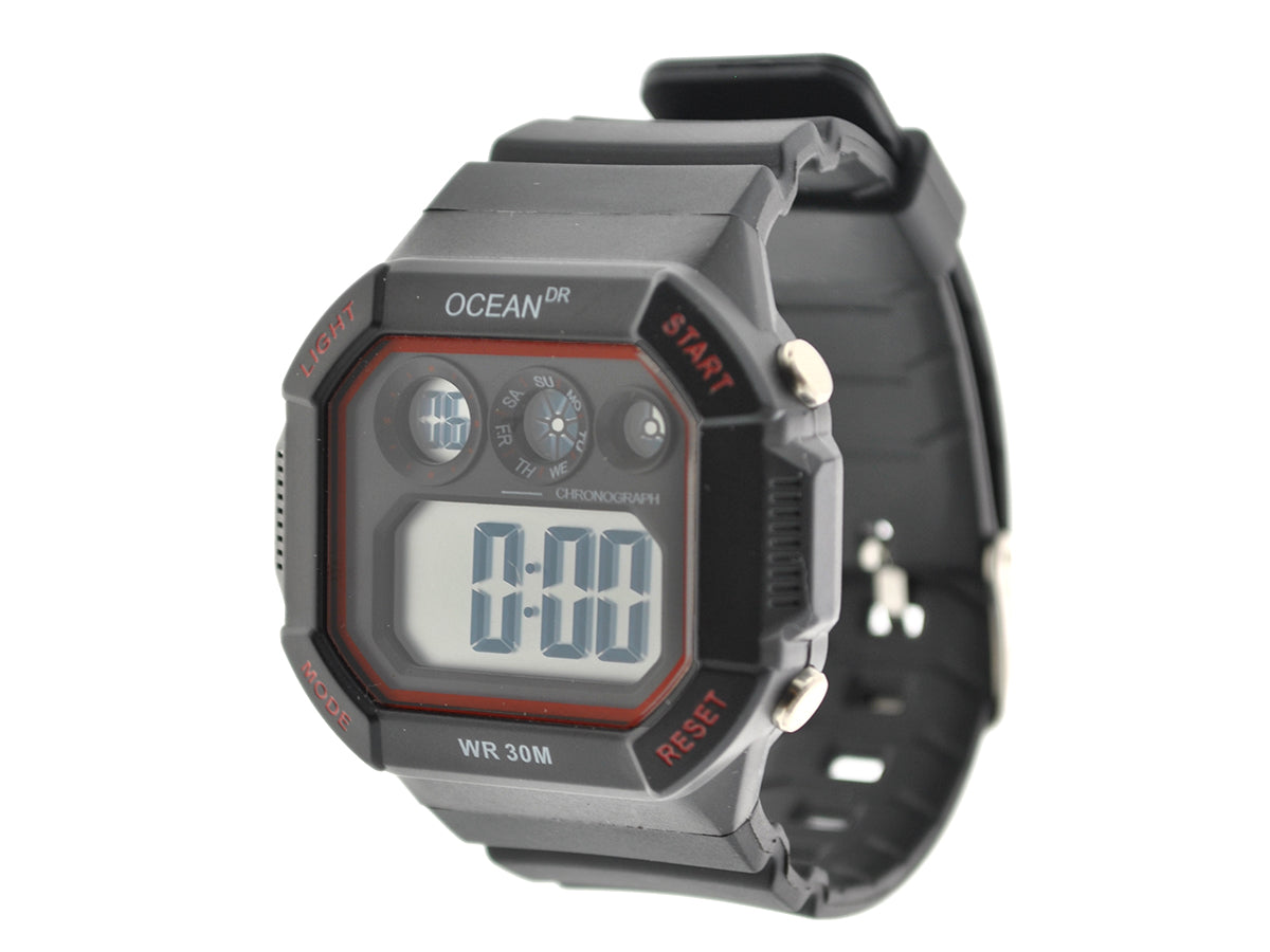 art. 1190 040RJ - OCEAN DR - Reloj Digital Crono Alarma, Caballero, Sumergible 3 ATM