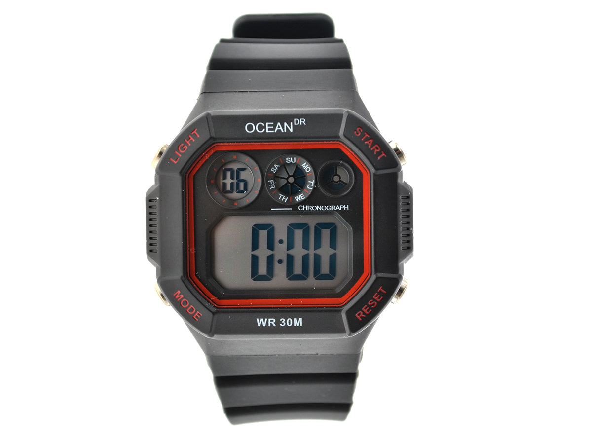 art. 1190 040RJ - OCEAN DR - Reloj Digital Crono Alarma, Caballero, Sumergible 3 ATM