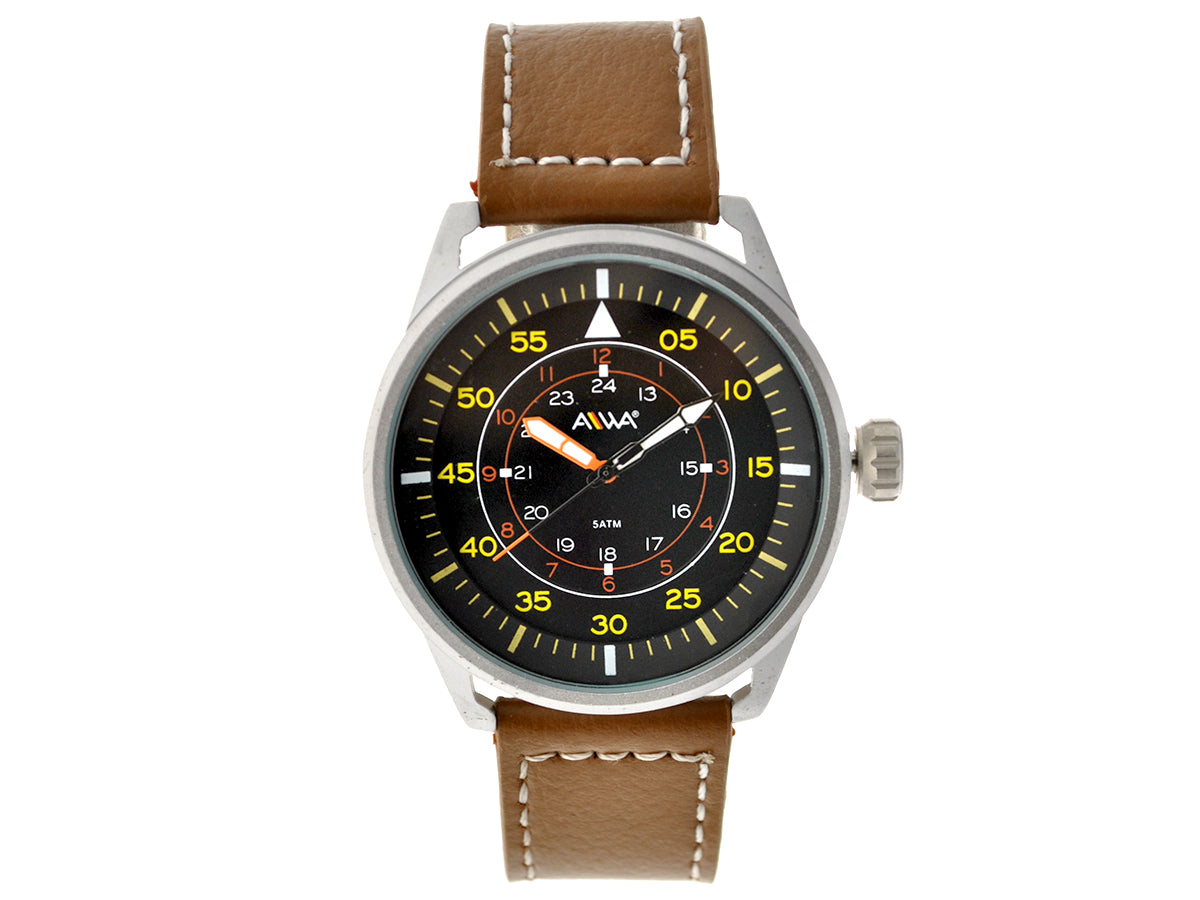 art. 10306 004PL - AIWA Time - Reloj Cuero AIWA Time, Caballero, Sumergible, 5ATM