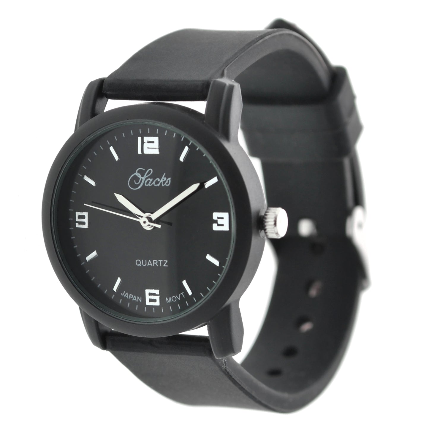 art. 1174 004NG - SACKS - Reloj análogo, Malla silicona color, Caja metal. Dama
