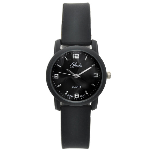art. 1174 004NG - SACKS - Reloj análogo, Malla silicona color, Caja metal. Dama