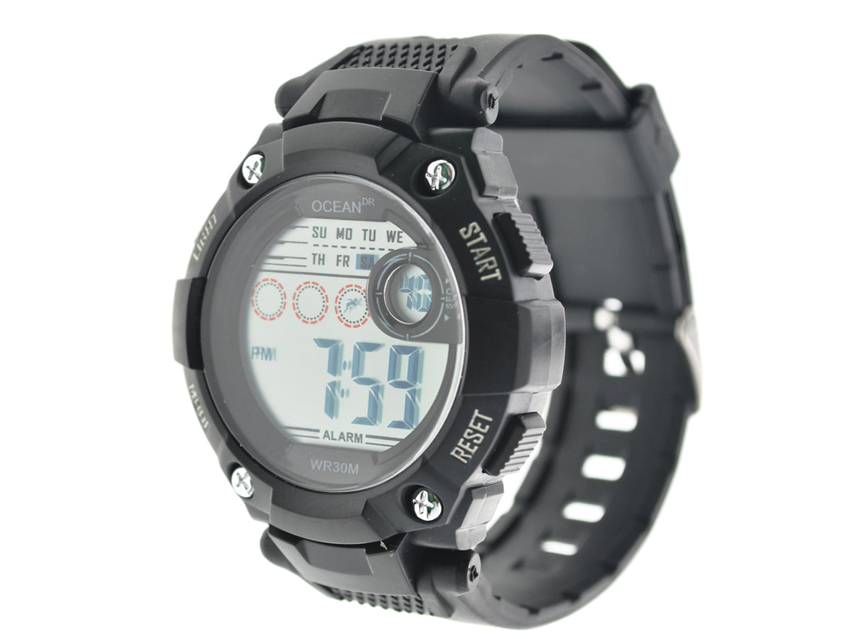 art. 1190 009NG - OCEAN DR - Reloj Digital Crono Alarma, Caballero, Sumergible 3 ATM