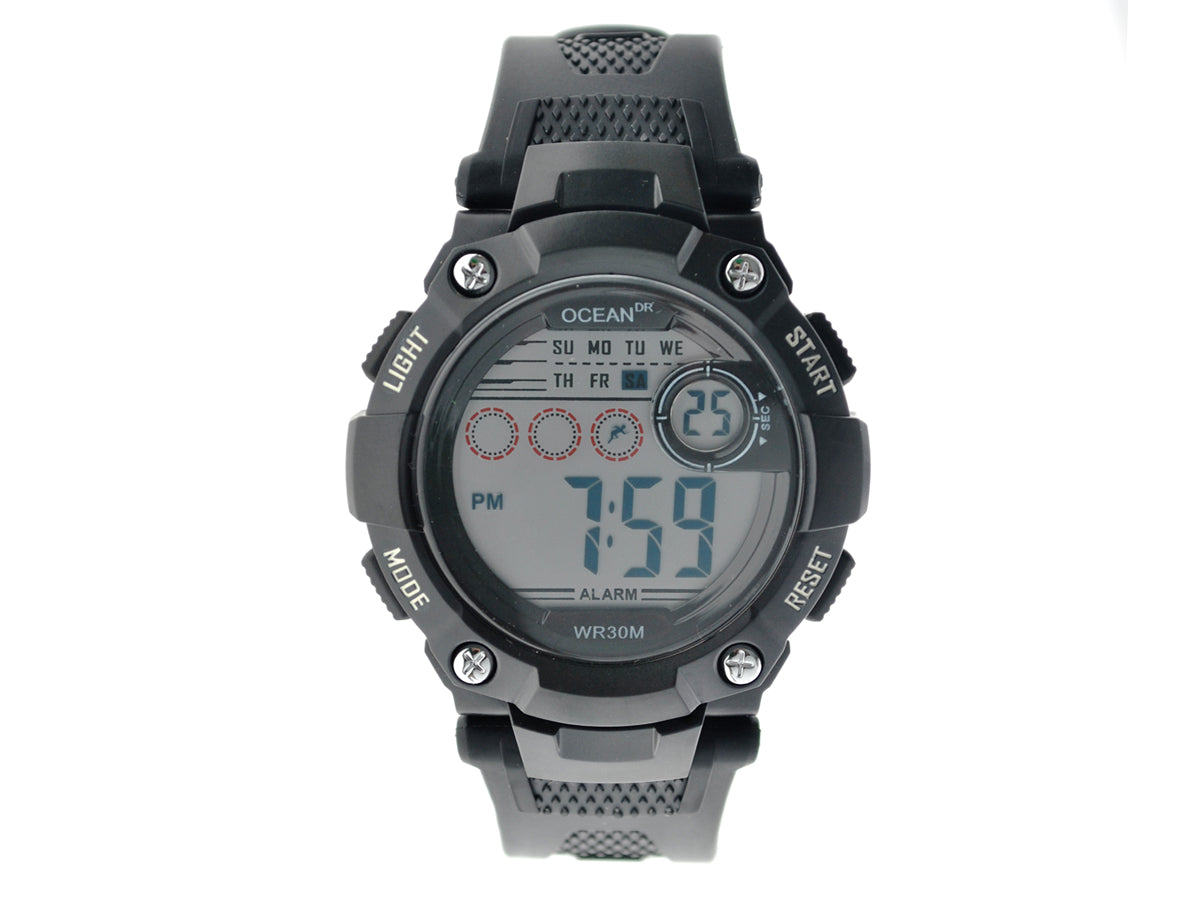 art. 1190 009NG - OCEAN DR - Reloj Digital Crono Alarma, Caballero, Sumergible 3 ATM