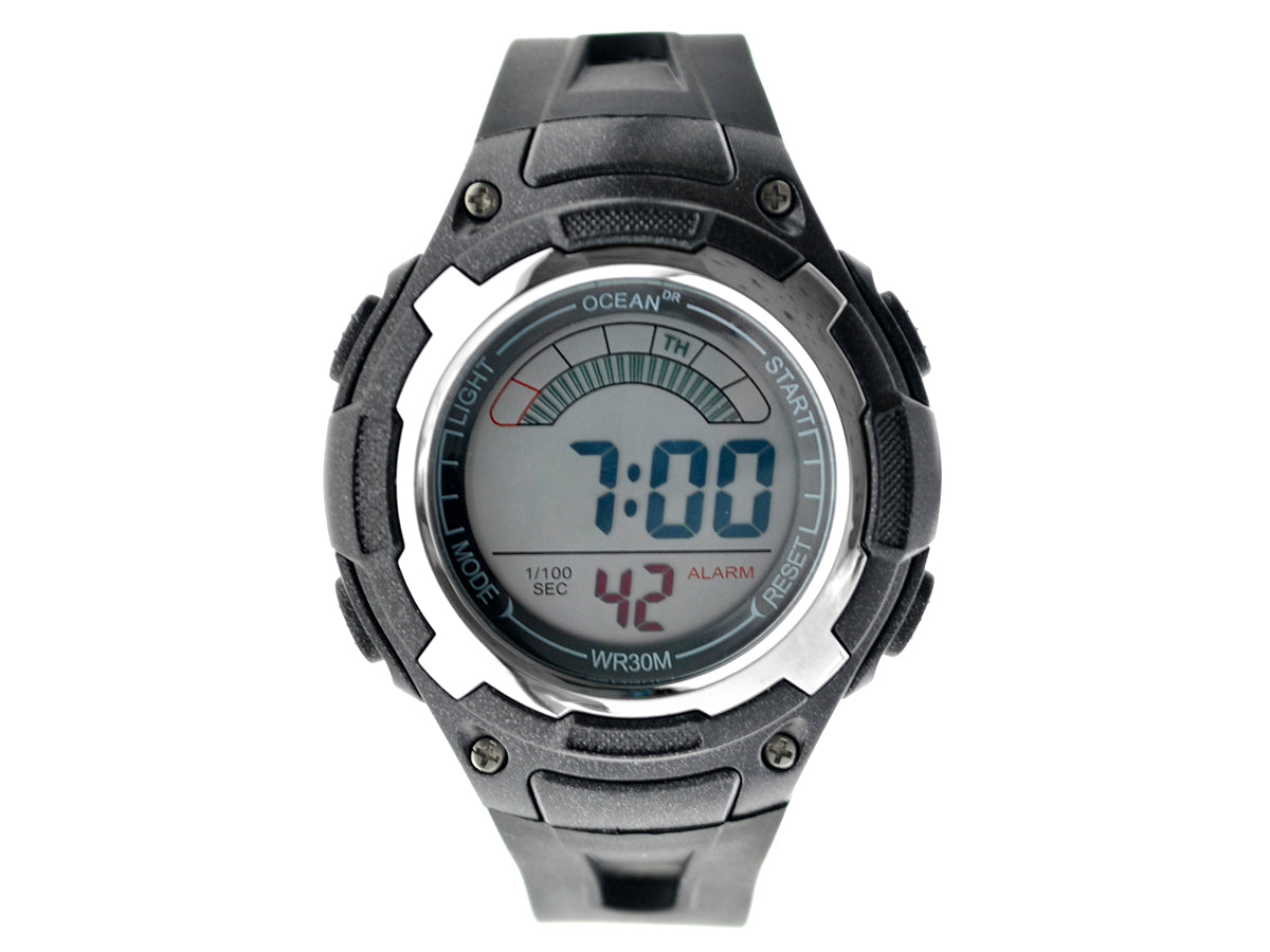 art. 1190 003NG - OCEAN DR - Reloj Digital Crono Alarma, Caballero, Sumergible 3 ATM