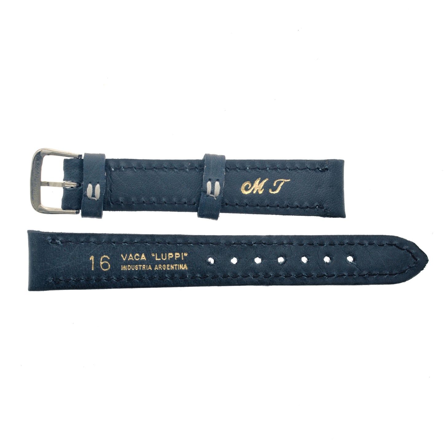 Malla para Reloj Pulsera, Cuero Luppi 16 MM Azul