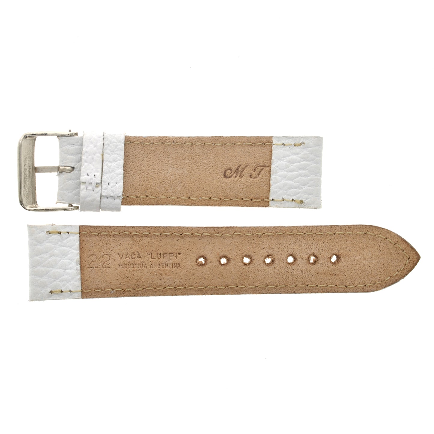 Malla para Reloj Pulsera, Cuero Luppi 22 MM Blanco