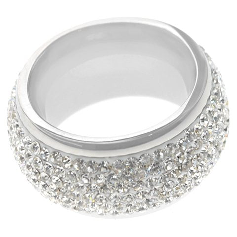Anillos acero quirurgico sinfín con cubics cristal D&K / 100SF-31