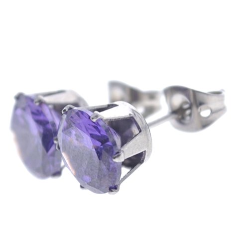 Aros acero quirurgico chispita amantista engarzado 8 mm D&K / 200CH-41