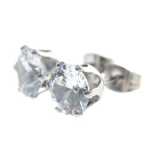 Aros acero quirurgico chispita cristal engarzado 6 mm D&K / 200CH-49