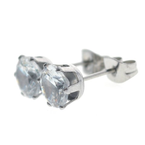 Aros acero quirurgico chispita cristal engarzado 8 mm D&K / 200CH-39