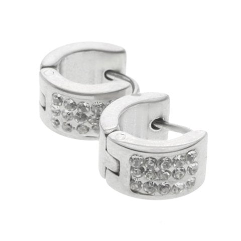 Aros cubanos acero quirurgico con cubics 8 mm D&K / 200CU-127