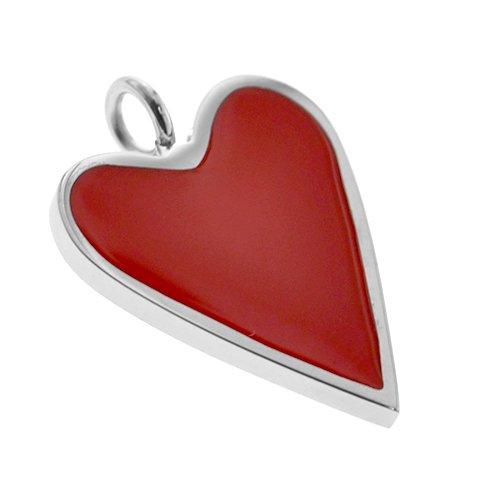 Dije acero quirurgico corazon con esmaltado rojo 2.5 cm D&K / 500CZ-58