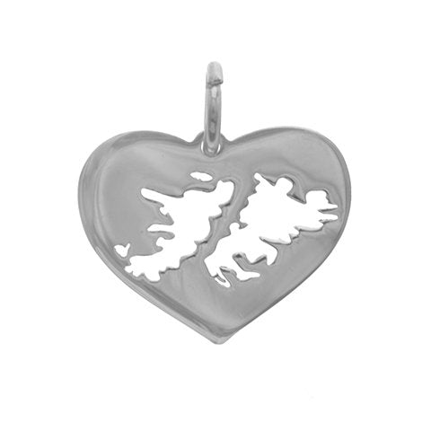 Dije acero quirurgico corazon malvinas 3 cm / 500GE-89
