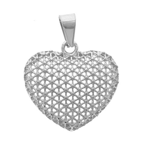 Dije acero quirurgico corazon tramado 3.5 cm D&K / 500CZ-48