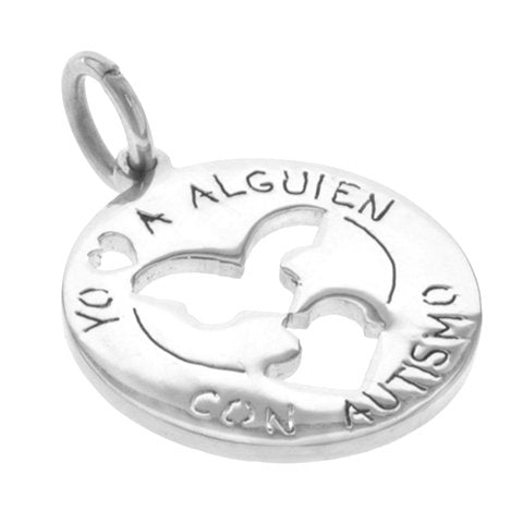 Dije acero quirurgico Yo quiero a alguien con autismo 32 mm  / 500FR-40