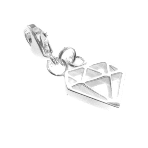 Dije acero blanco para pulsera diamante calado 2.8 cm D&K / 1300GE-39