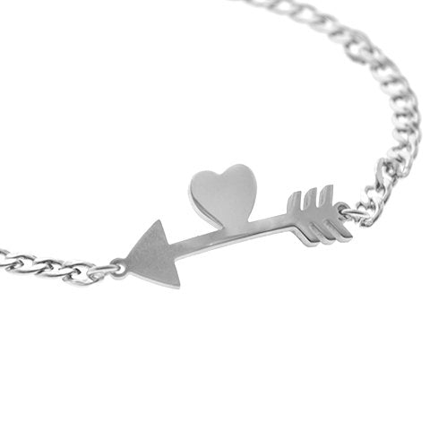 Pulsera acero economica con dije flecha Corazón D&K / 600EC-24