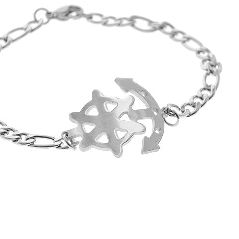Pulsera acero economica con dije timon D&K / 600EC-19